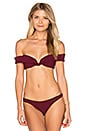 view 1 of 4 Shoulder Wrap Bikini Top in Beet Red