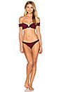 view 4 of 4 Shoulder Wrap Bikini Top in Beet Red