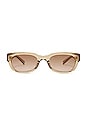 view 1 of 3 Rectangular Sunglasses in Yellow & Brown