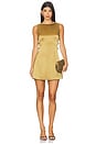 view 1 of 5 MINIVESTIDO DE CETIM TEDDI in Golden Olive