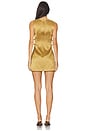 view 4 of 5 MINIVESTIDO DE CETIM TEDDI in Golden Olive