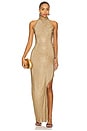 view 1 of 5 Santana Crystal Dress in Gold