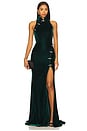view 1 of 4 Ariana Velvet Gown in Emerald