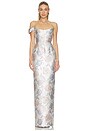 view 1 of 5 Jackson Brocade Gown in Lilac Multi