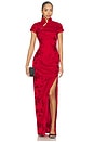 view 1 of 4 Isabella Embroidered Gown in Red