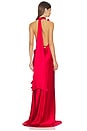 view 4 of 5 Delphine Satin Gown in Red Chili Pepper