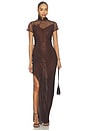view 1 of 4 Ming Crystal Dress in Dark Brown