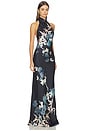 view 2 of 3 Gillian Satin Gown in Black Multi