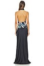 view 4 of 3 Gillian Satin Gown in Black Multi