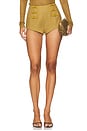 view 1 of 6 Niki Crepe Short in Golden Olive
