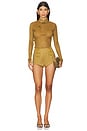 view 5 of 6 Niki Crepe Short in Golden Olive