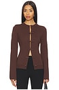 view 1 of 4 Clover Cardigan in Espresso
