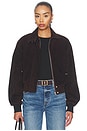 view 1 of 5 Ronan Suede Bomber Jacket in Chocolate