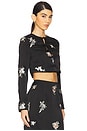 view 3 of 6 TOP BORDADO MIRA in Black
