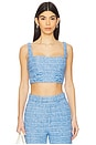 view 1 of 5 Bridgette Tweed Top in Cornflower Blue