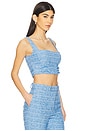 view 2 of 5 Bridgette Tweed Top in Cornflower Blue