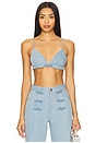 view 1 of 4 Cleo Denim Bralette in Light Denim