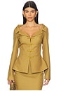 view 1 of 5 Nicola Crepe Top in Golden Olive