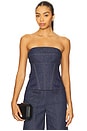 view 1 of 4 Brooklyn Corset Top in Dark Denim