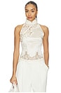 view 1 of 5 Elva Satin Top in Pearl