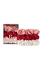 view 1 of 6 Pure Silk Large Scrunchies Set Of 3 in Rosy