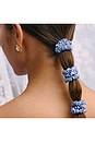 view 6 of 6 Set Of 4 Pure Silk Skinny Scrunchies in Cornflower