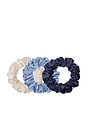 view 2 of 6 CHOUCHOUS GRAND FORMAT PURE SILK SET OF 3 PURE SILK LARGE SCRUNCHIES in Skye