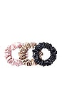 view 1 of 2 Classic Large Scrunchie 3 Pack in Black, Pink & Caramel