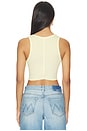 view 3 of 4 Cropped Rib Tank Top in Paradise Yellow