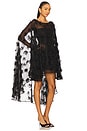 view 2 of 4 Mini Dress With Floral Cape in Midnight Black