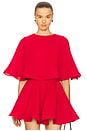 view 1 of 4 Round-neck Cape Top in Lollipop Red