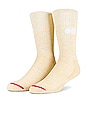 view 10 of 10 The 3 Pack Crew Socks in Marshmallow, Marigold, Apple Red & Sapphire