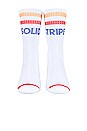 view 5 of 10 The 3 Pack Crew Socks in Marshmallow, Marigold, Apple Red & Sapphire