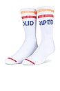 view 8 of 10 The 3 Pack Crew Socks in Marshmallow, Marigold, Apple Red & Sapphire