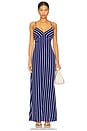 view 1 of 3 ROBE MAXI ROSETTA in Color Block Blue