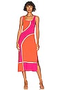 view 1 of 3 KIMBERLY 미디 원피스 in Tangerine & Strawberry