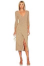 view 1 of 4 The Lila Wrap Dress in Espresso, Marigold & Eggshell