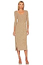 view 2 of 4 The Lila Wrap Dress in Espresso, Marigold & Eggshell