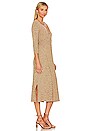 view 3 of 4 The Lila Wrap Dress in Espresso, Marigold & Eggshell
