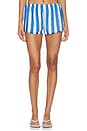 view 2 of 7 THE COLETTE 양면 사용 가능한 짧은 머리 in Blue Stripe & Dot