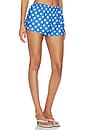 view 3 of 7 THE COLETTE 양면 사용 가능한 짧은 머리 in Blue Stripe & Dot
