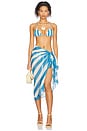 view 5 of 6 The Pareo Skirt in French Blue X Brule Stripe