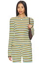 view 2 of 5 The Olandria Top in Multicolor Stripe