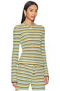 view 3 of 5 The Olandria Top in Multicolor Stripe