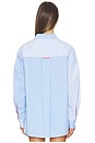 view 4 of 6 The Avril Button Down in Colorblock Marina Blue Stripe