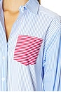 view 6 of 6 The Avril Button Down in Colorblock Marina Blue Stripe