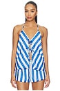 view 2 of 5 THE COLETTE 리버서블 탑 in Blue Stripe & Dot