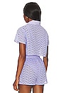 view 3 of 4 The Cabana Cropped Button Up in Wisteria Eyelet