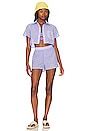 view 4 of 4 The Cabana Cropped Button Up in Wisteria Eyelet