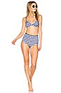 view 4 of 4 The Brigitte Bikini Bottom in Navy Gingham
